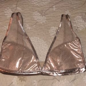 Cynthia Rowley metallic gold bralette M